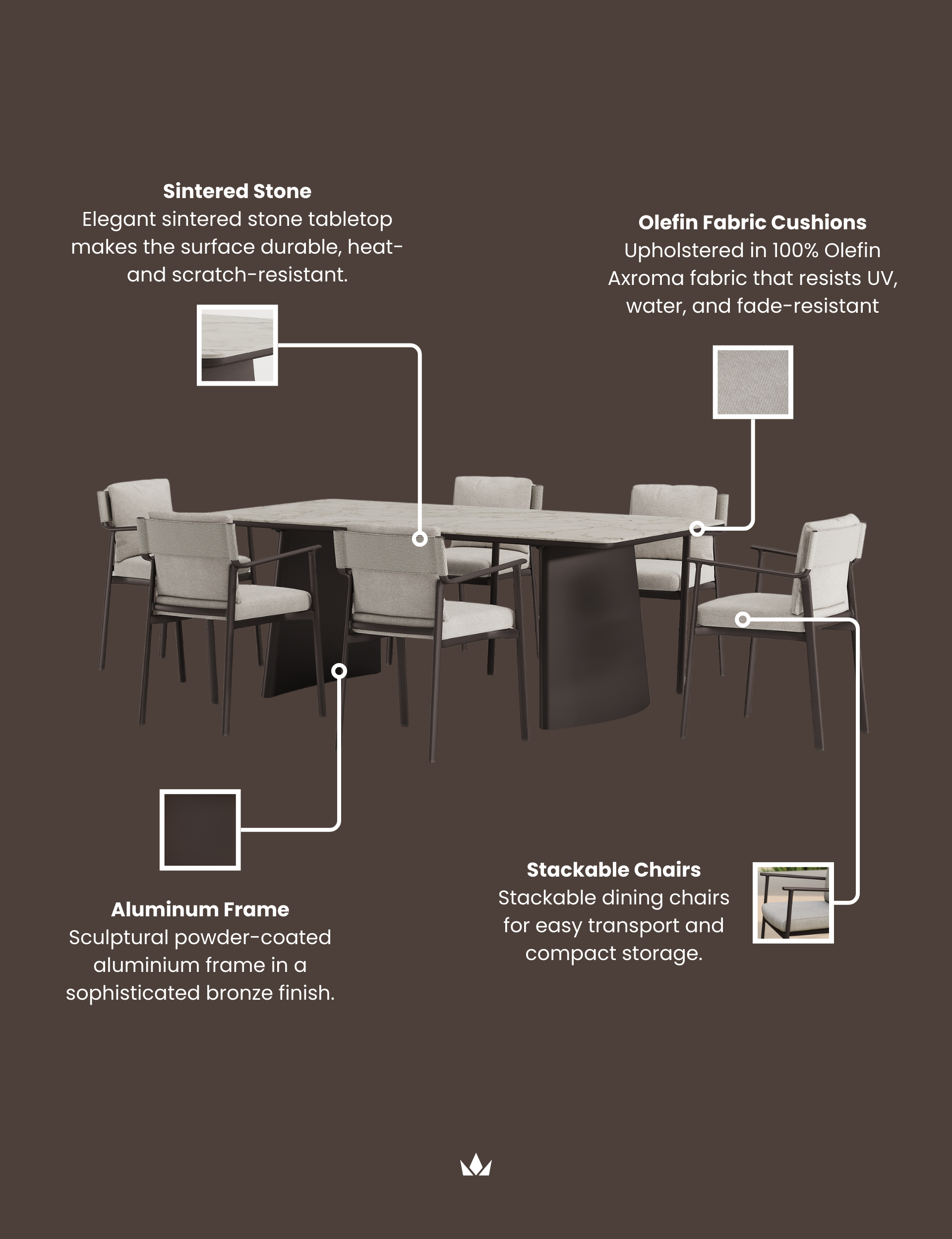 Image of ORYN 6-Seater Dining Table and Chairs