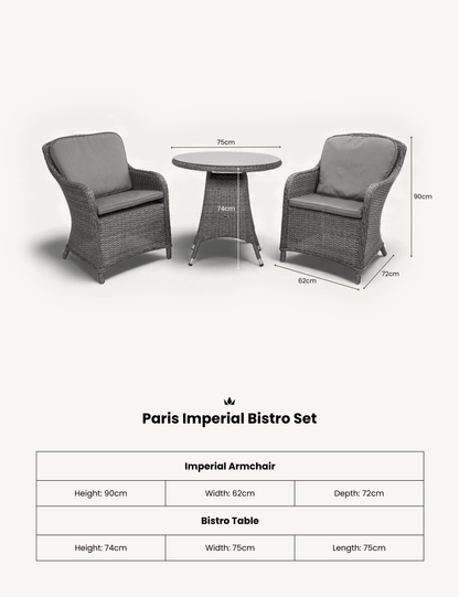 Paris 2 Seater Imperial Bistro Set