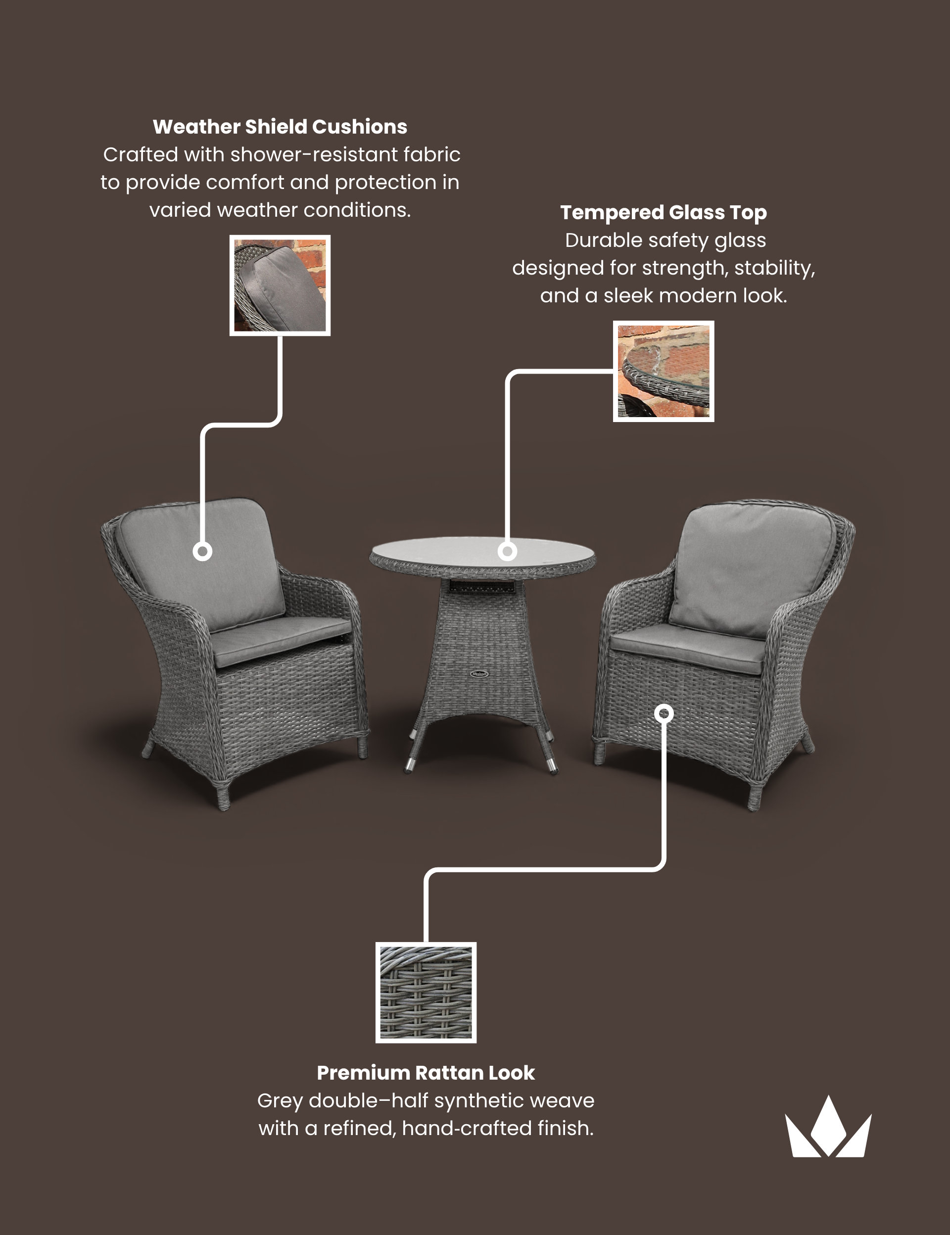 Paris 2 Seater Imperial Bistro Set