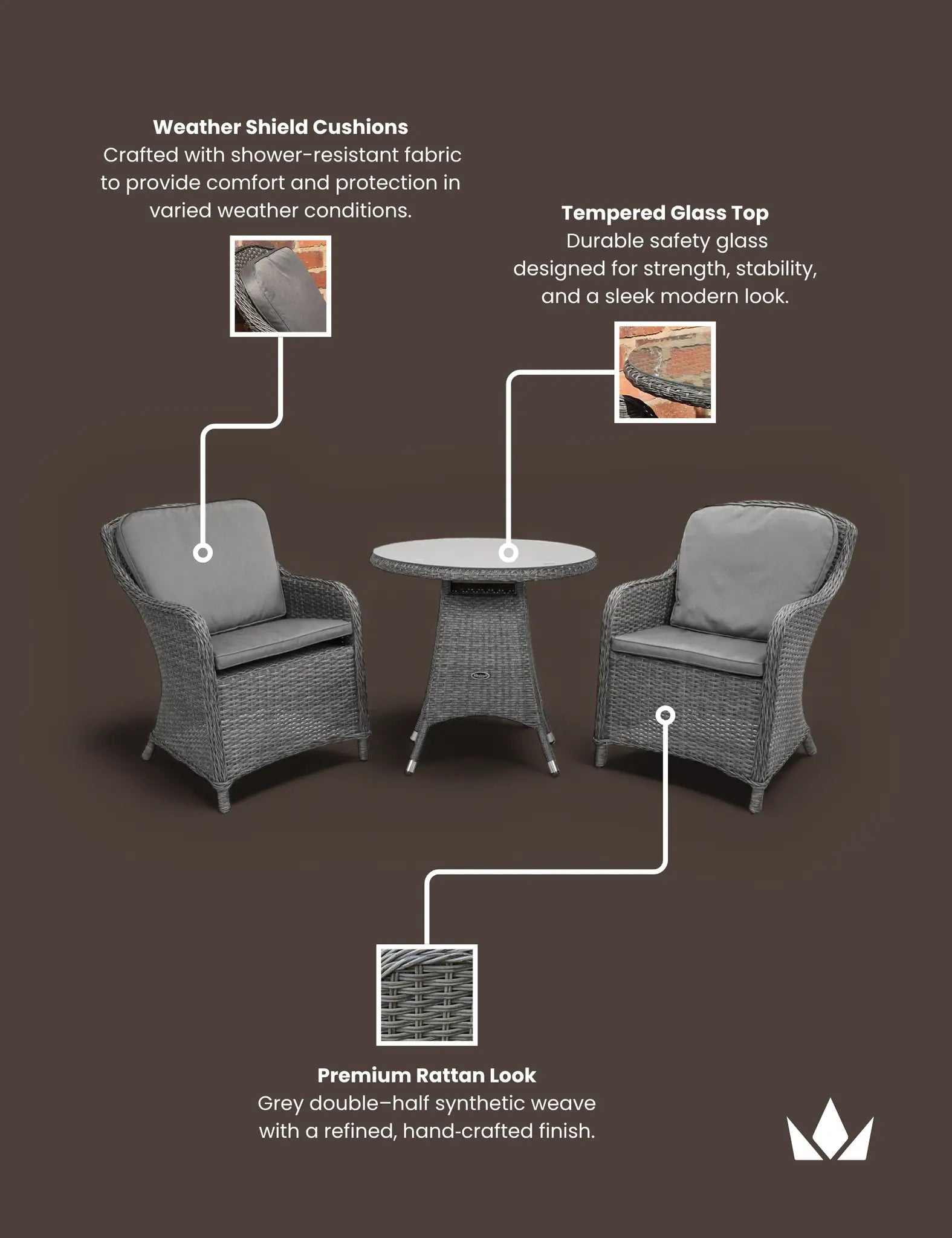 Paris 2 Seater Imperial Bistro Set