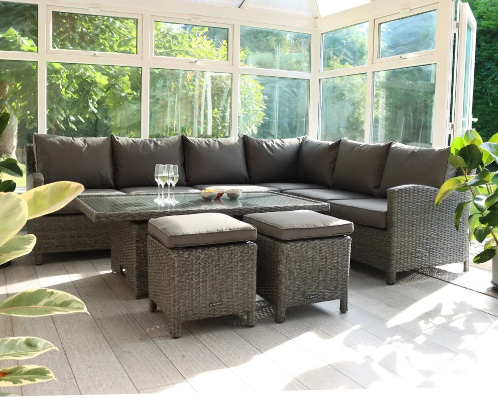 Image of Paris 8 Seater Deluxe Modular Corner Dining & Lounging Set