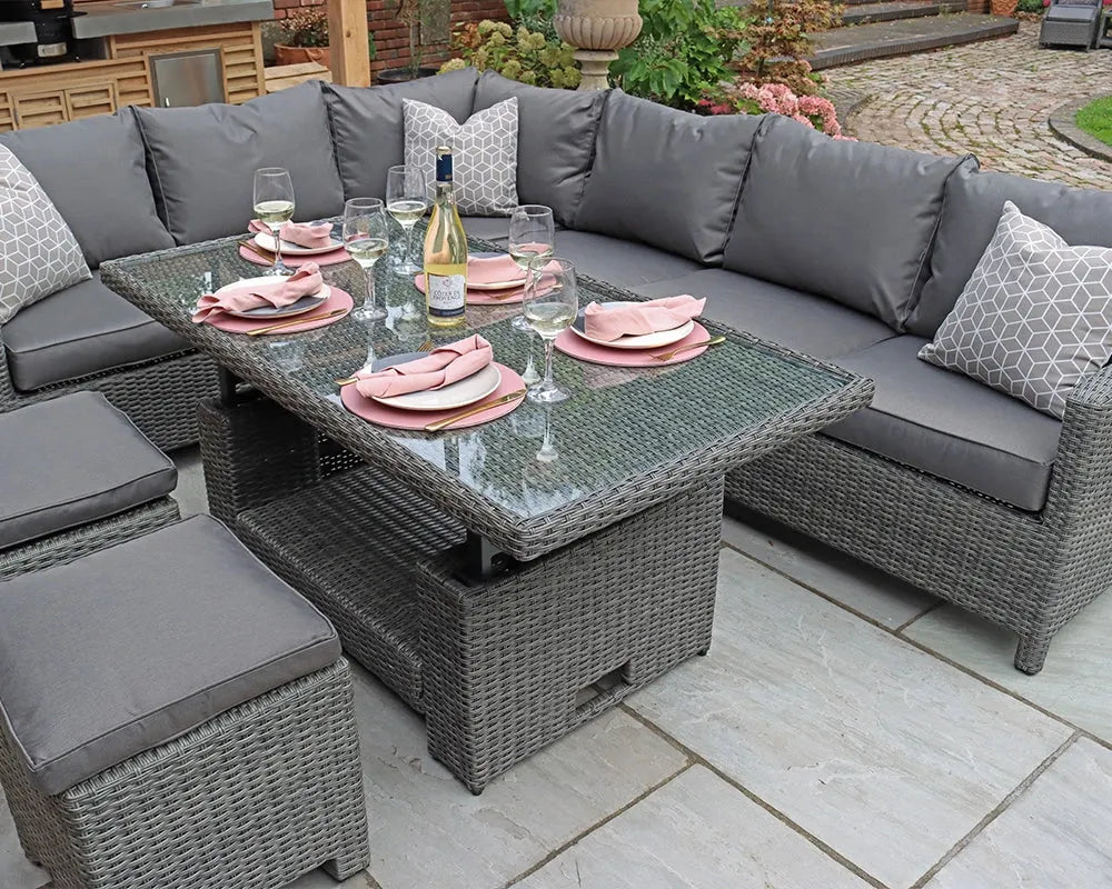 Image of Paris 8 Seater Deluxe Modular Corner Dining & Lounging Set