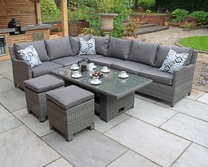 Paris 8 Seater Deluxe Modular Corner Dining &amp; Lounging Set