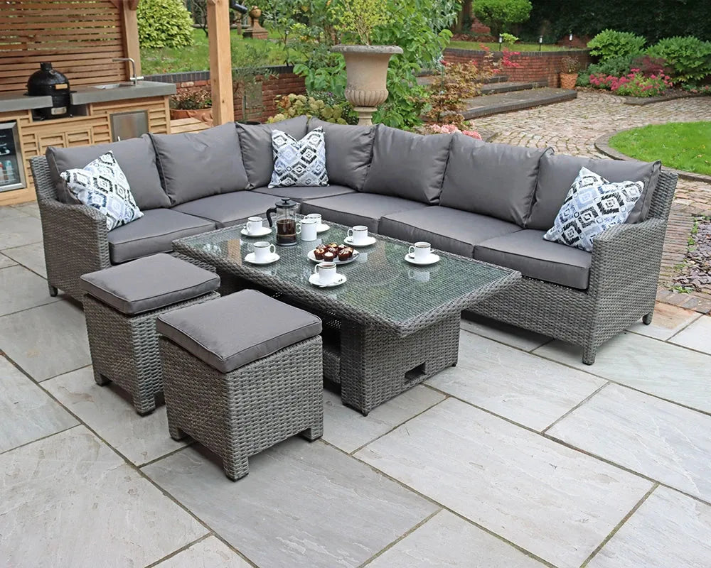 Paris 8 Seater Deluxe Modular Corner Dining & Lounging Set