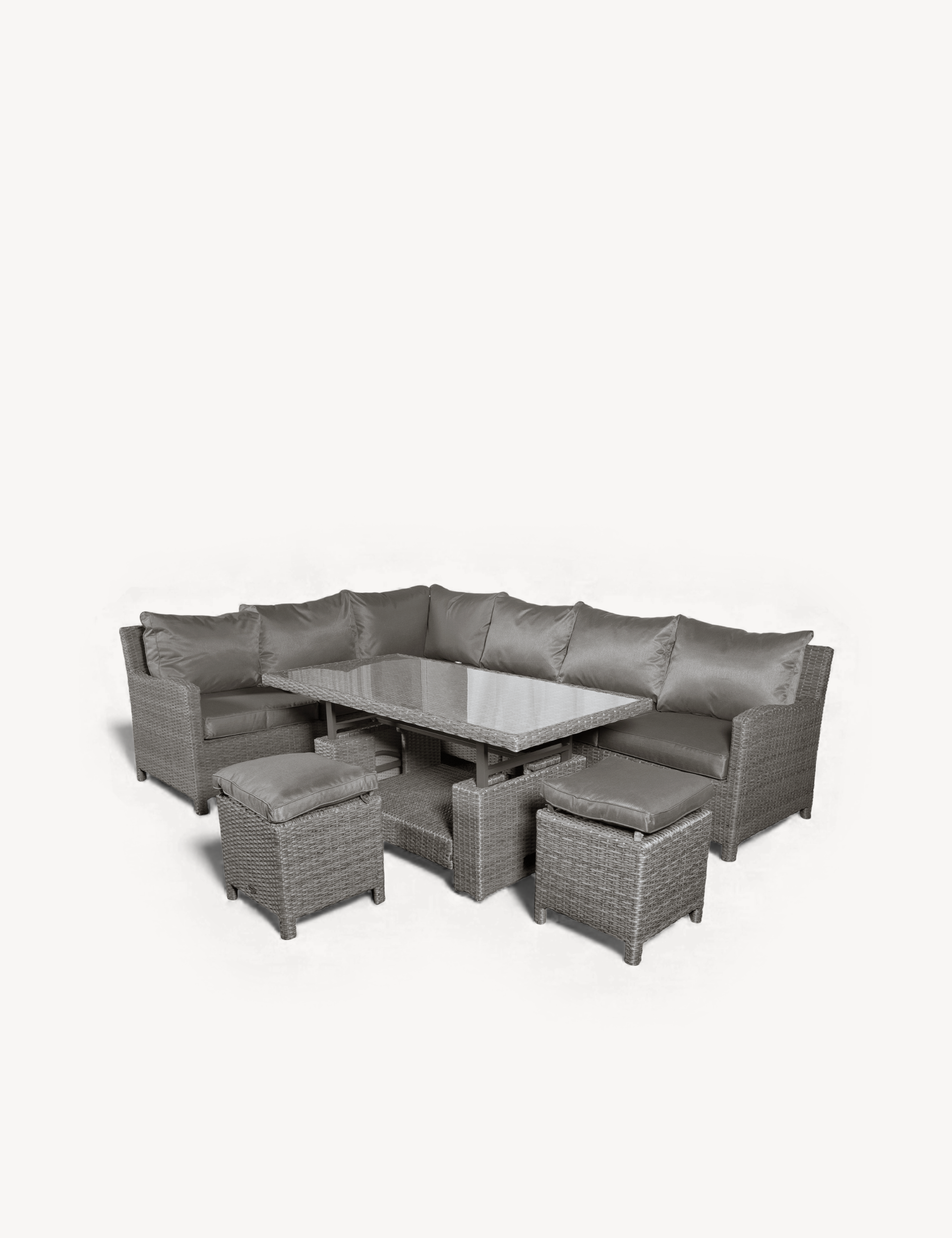 Paris 8 Seater Deluxe Modular Corner Dining &amp; Lounging Set