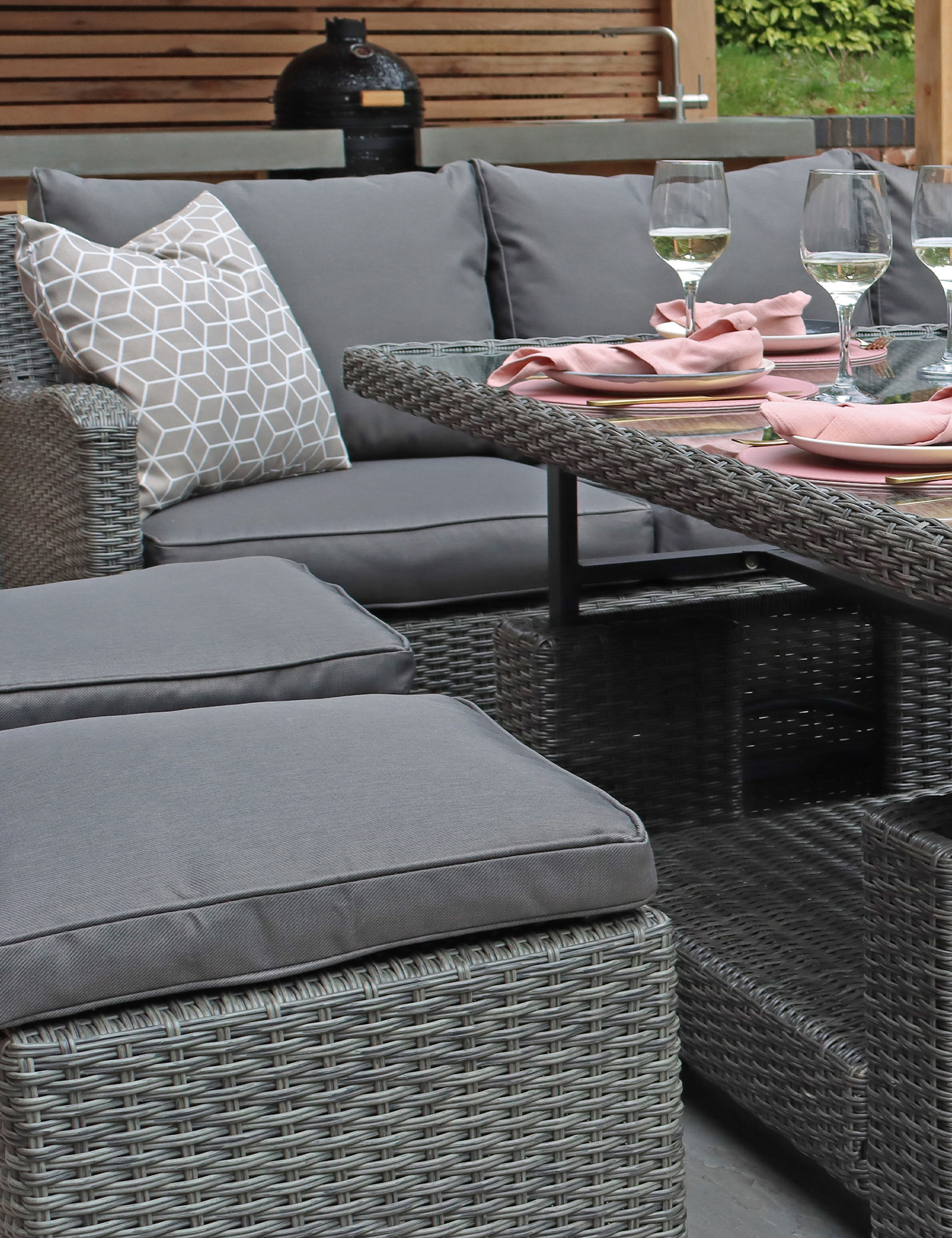 Paris 8 Seater Deluxe Modular Corner Dining &amp; Lounging Set