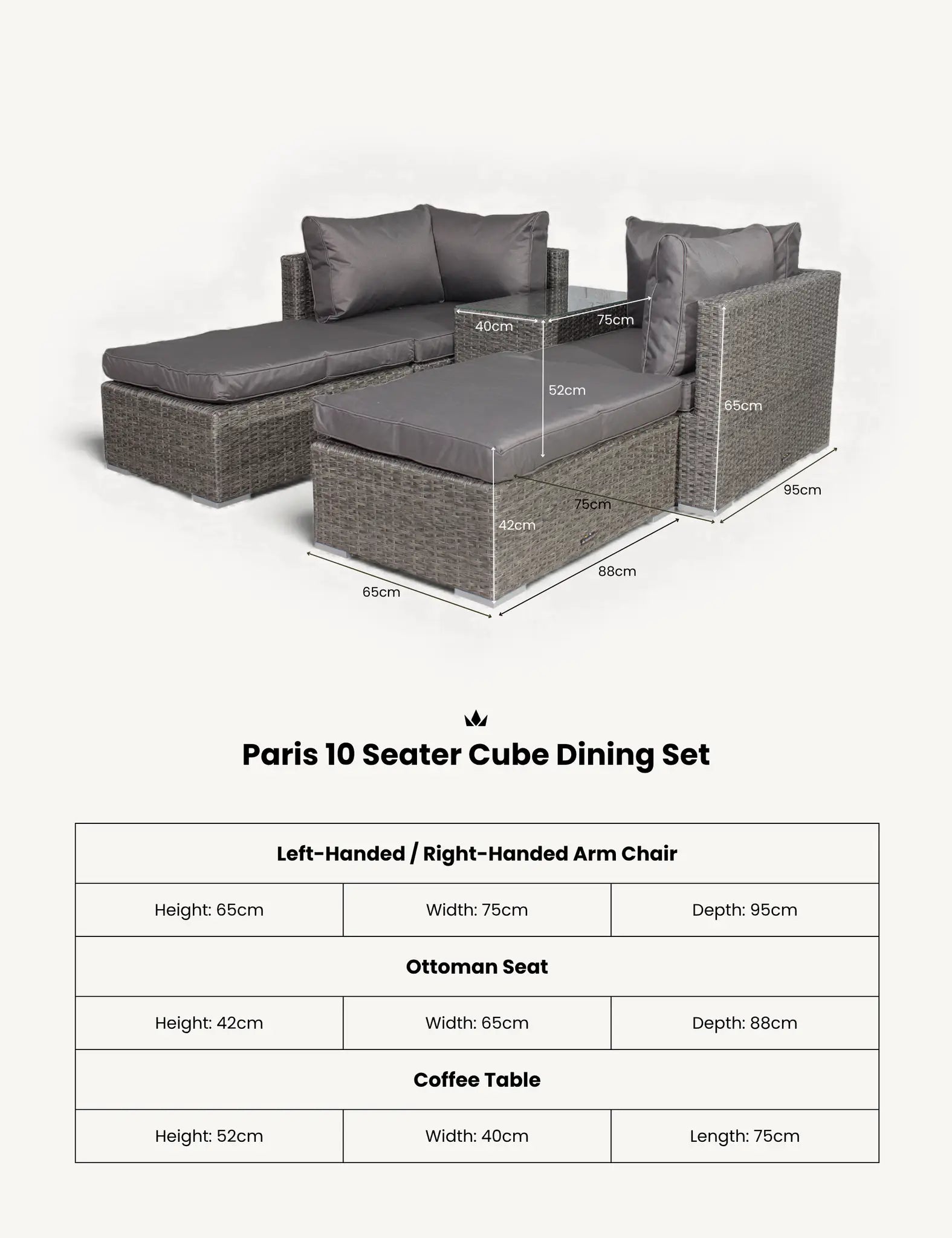 Image of Paris 4 Seater Multi Setting Relaxer Set