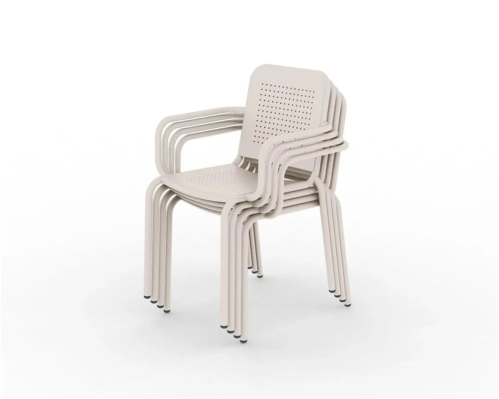 Image of PORTO 100cm 5pcs Round Dining Set Champagne