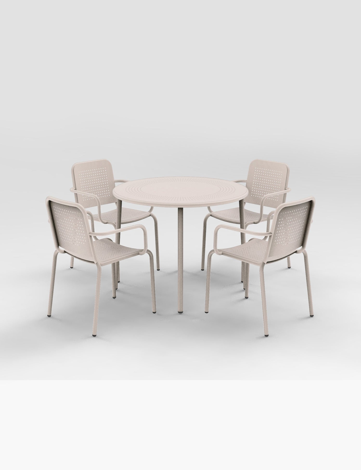 Porto 4 Seater Round Dining Set in Champagne