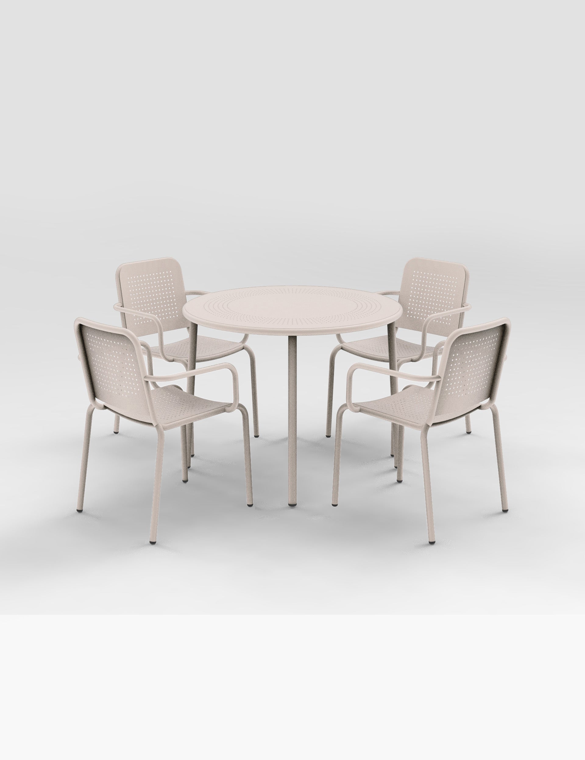 Porto 4 Seater Round Dining Set in Champagne