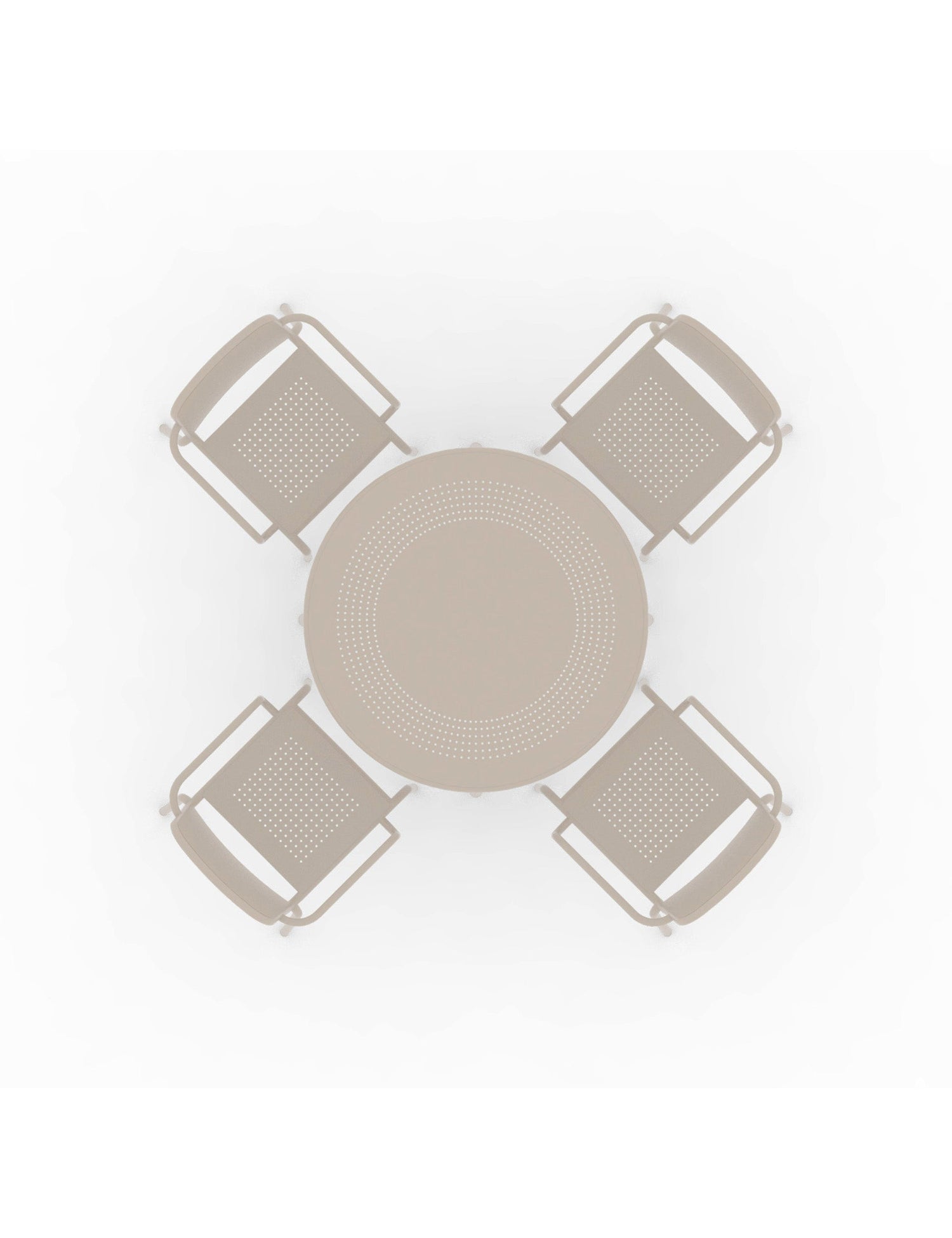 Porto 4 Seater Round Dining Set in Champagne