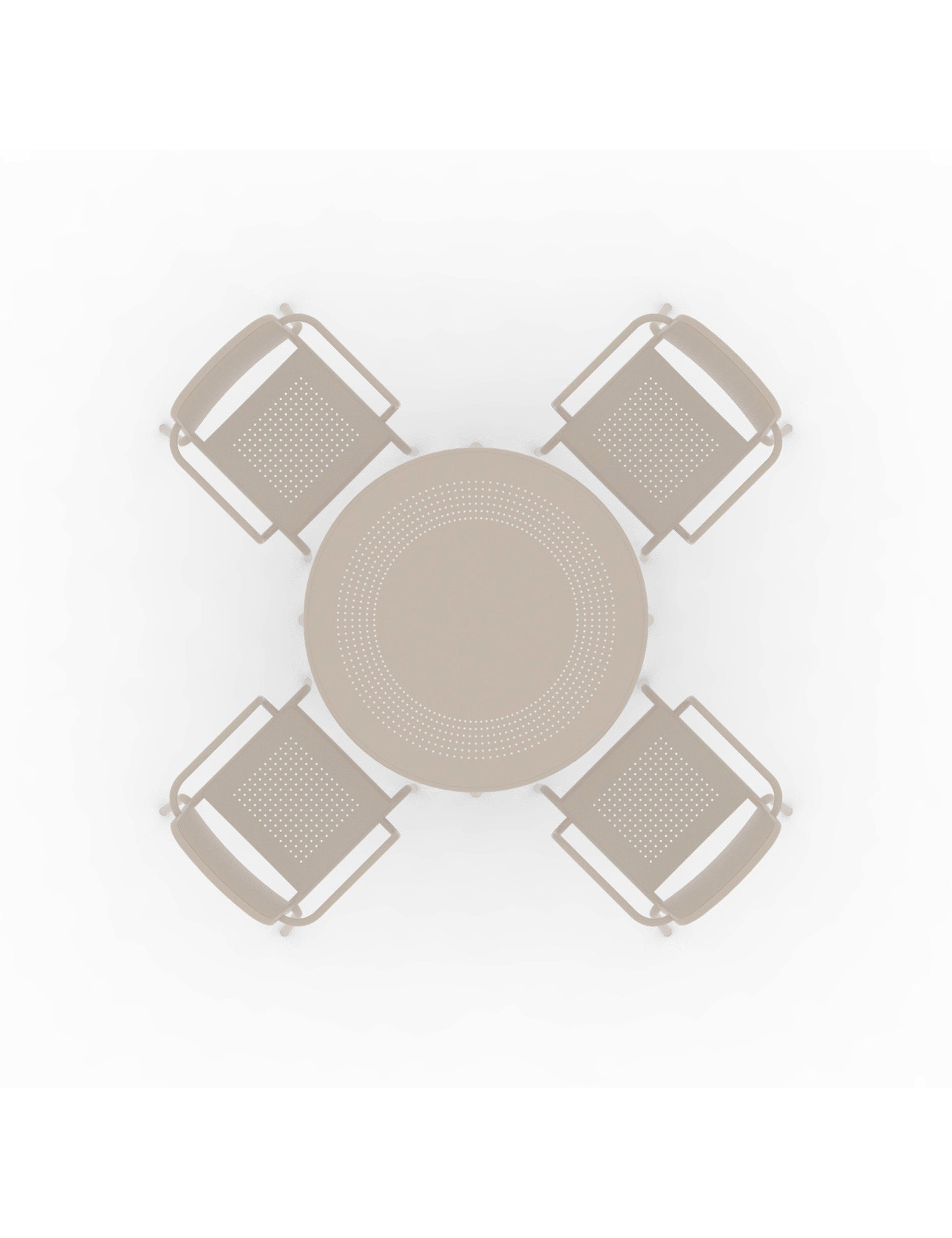 Porto 4 Seater Round Dining Set in Champagne