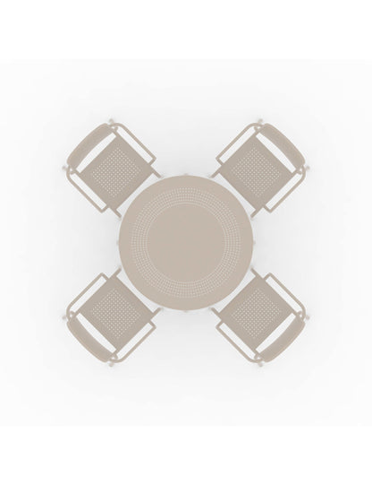 Porto 4 Seater Round Dining Set in Champagne