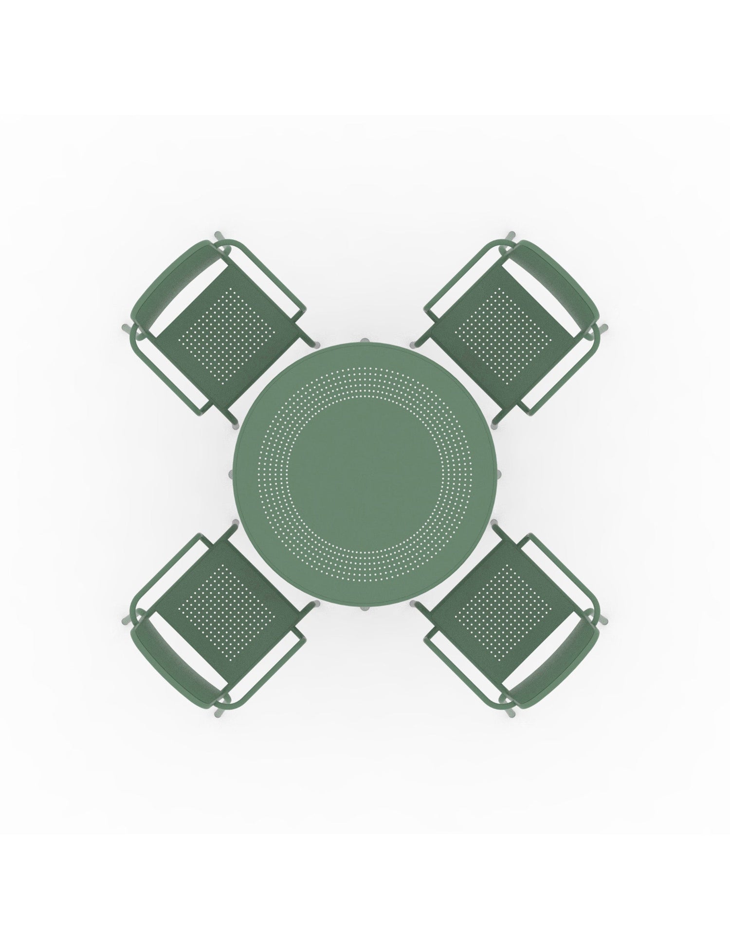 Porto 4 Seater Round Dining Set in Olive