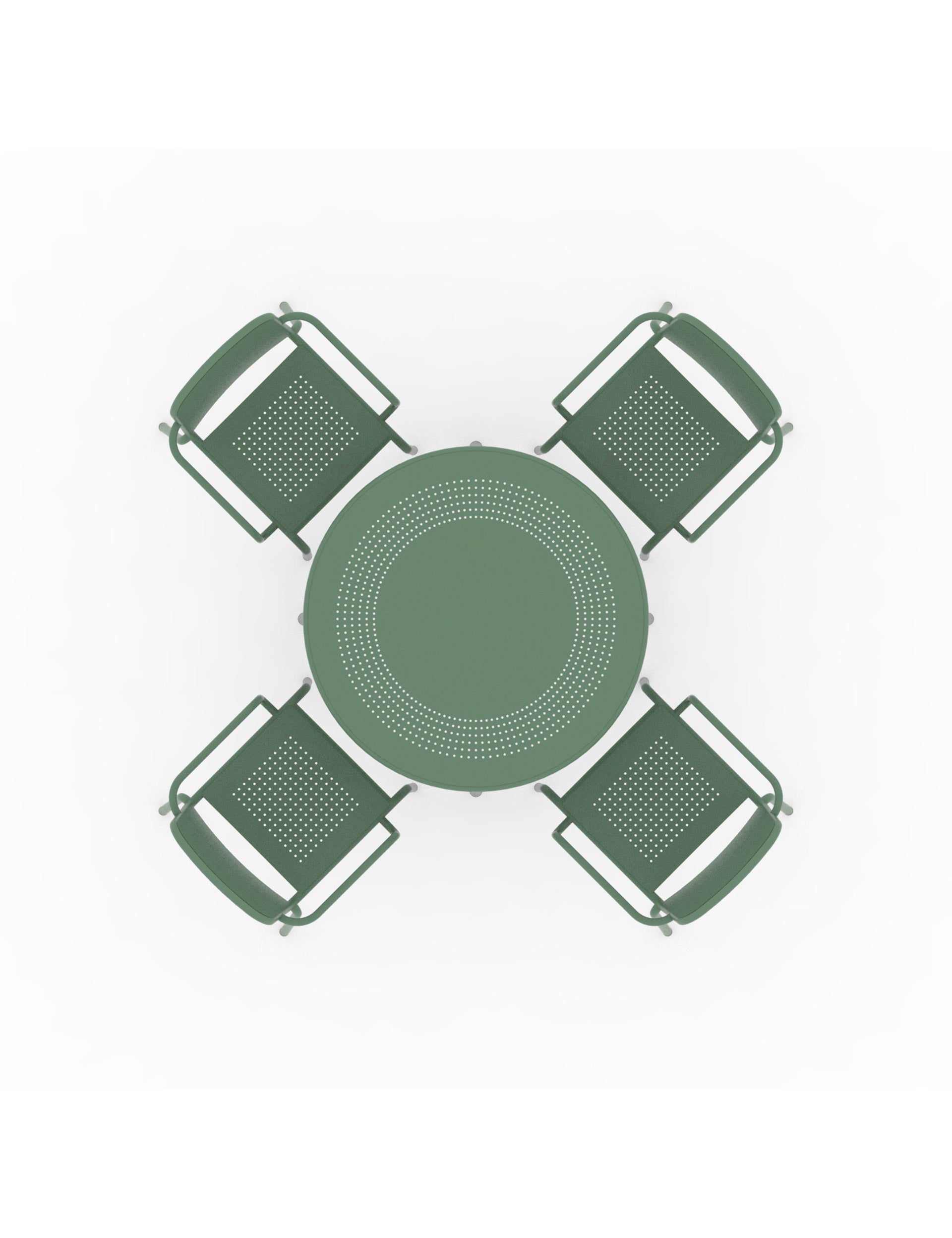 Porto 4 Seater Round Dining Set in Olive