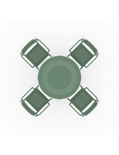 Porto 4 Seater Round Dining Set in Olive