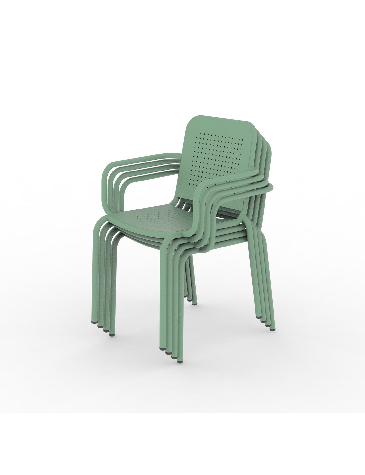 Porto 4 Seater Round Dining Set in Olive