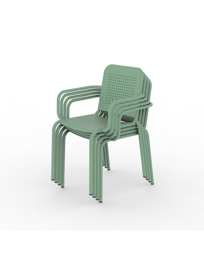 Porto 4 Seater Round Dining Set in Olive