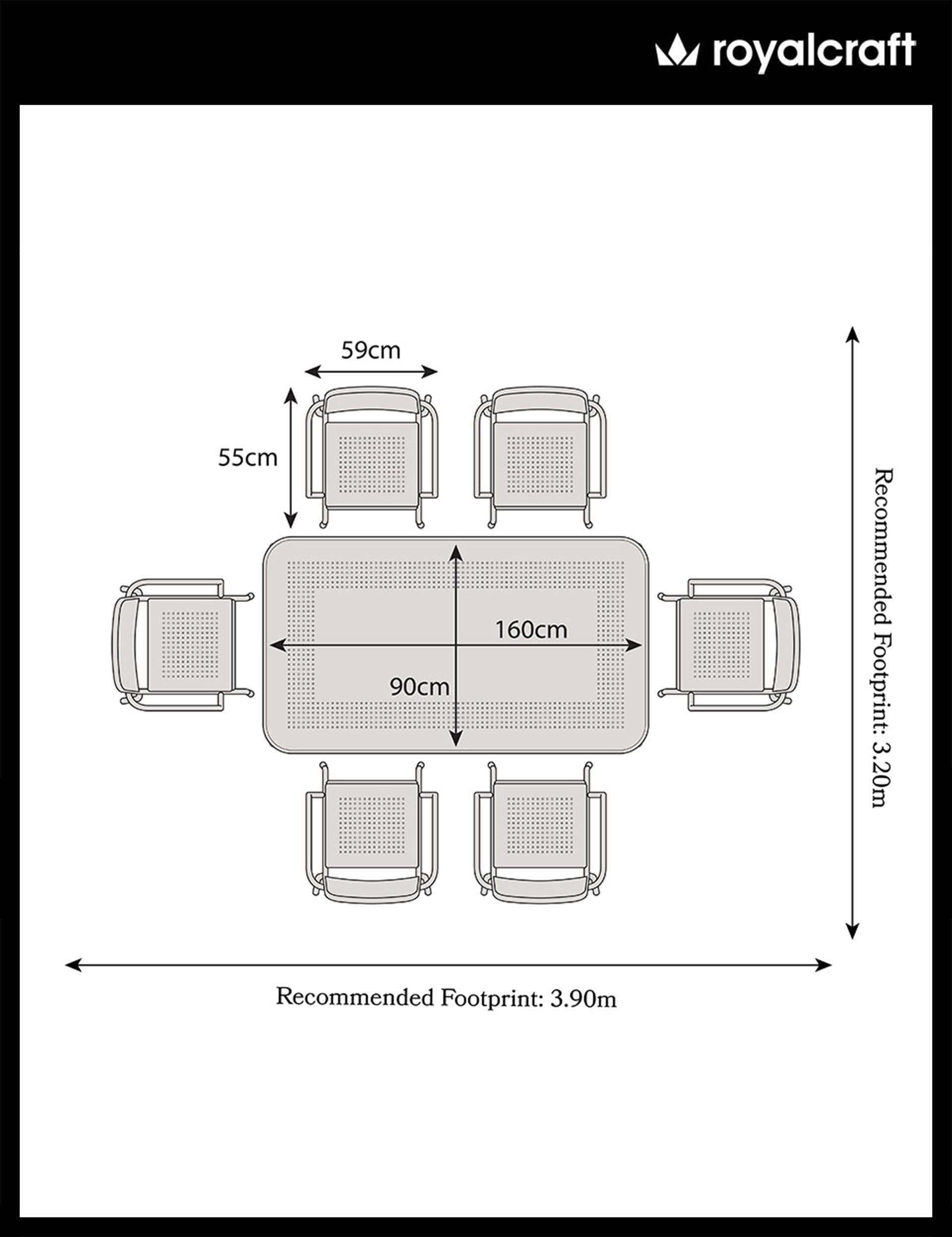 Porto 6 Seater Rectangular Dining Set in Champagne