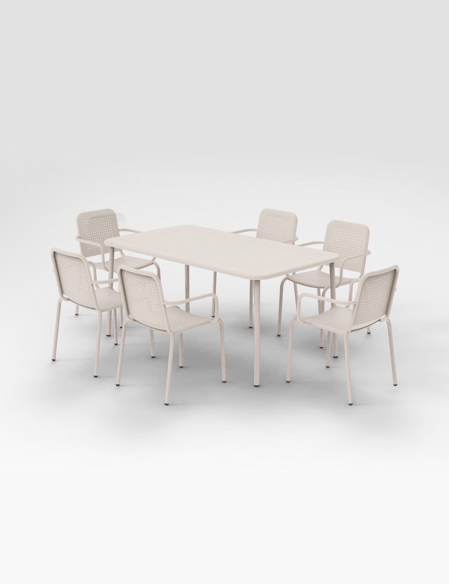 Porto 6 Seater Rectangular Dining Set in Champagne