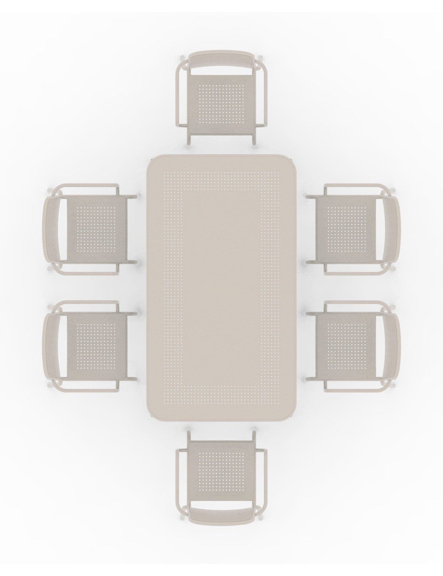 Porto 6 Seater Rectangular Dining Set in Champagne