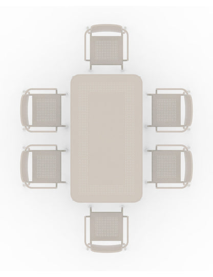 Porto 6 Seater Rectangular Dining Set in Champagne