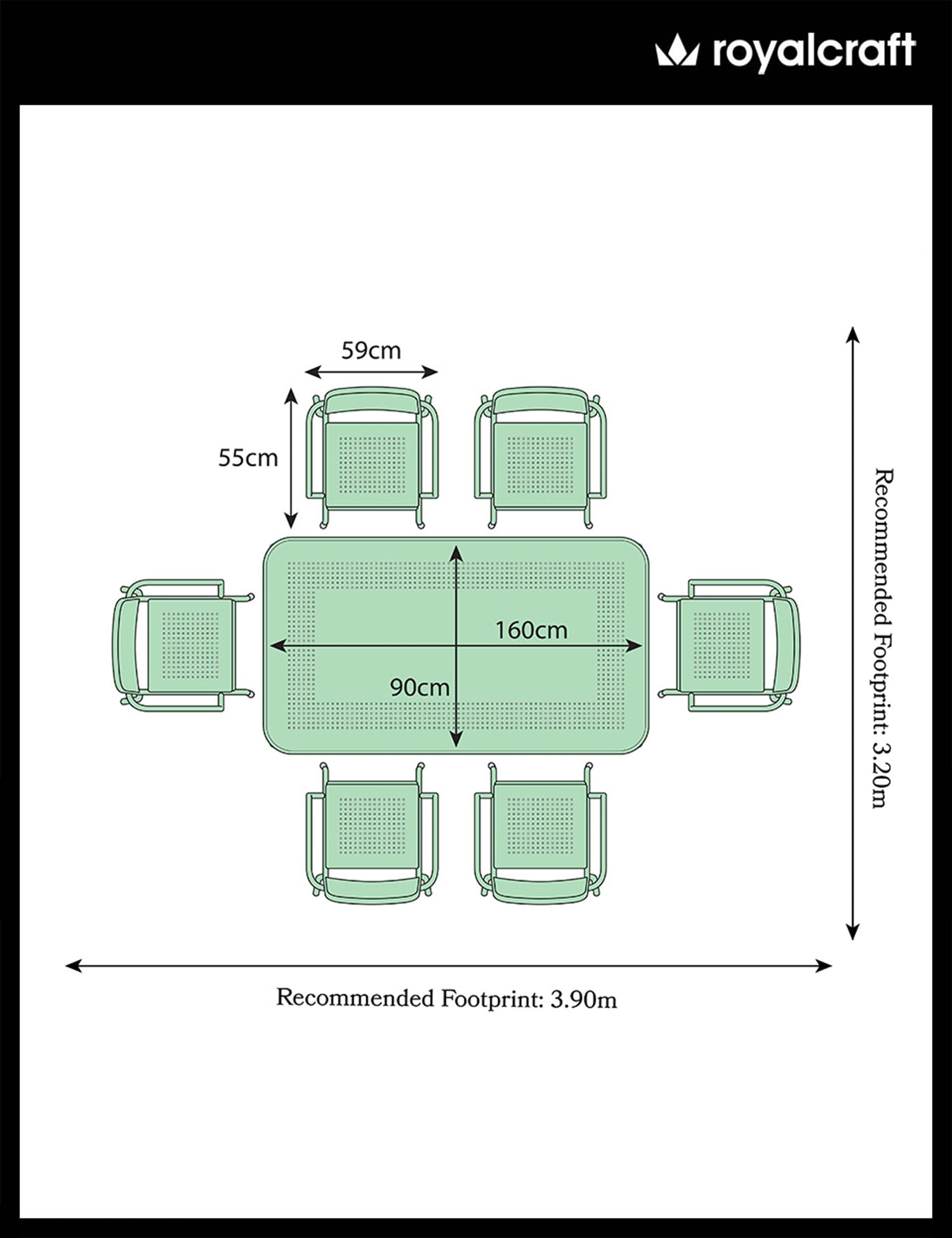 Porto 6 Seater Rectangular Dining Set in Olive