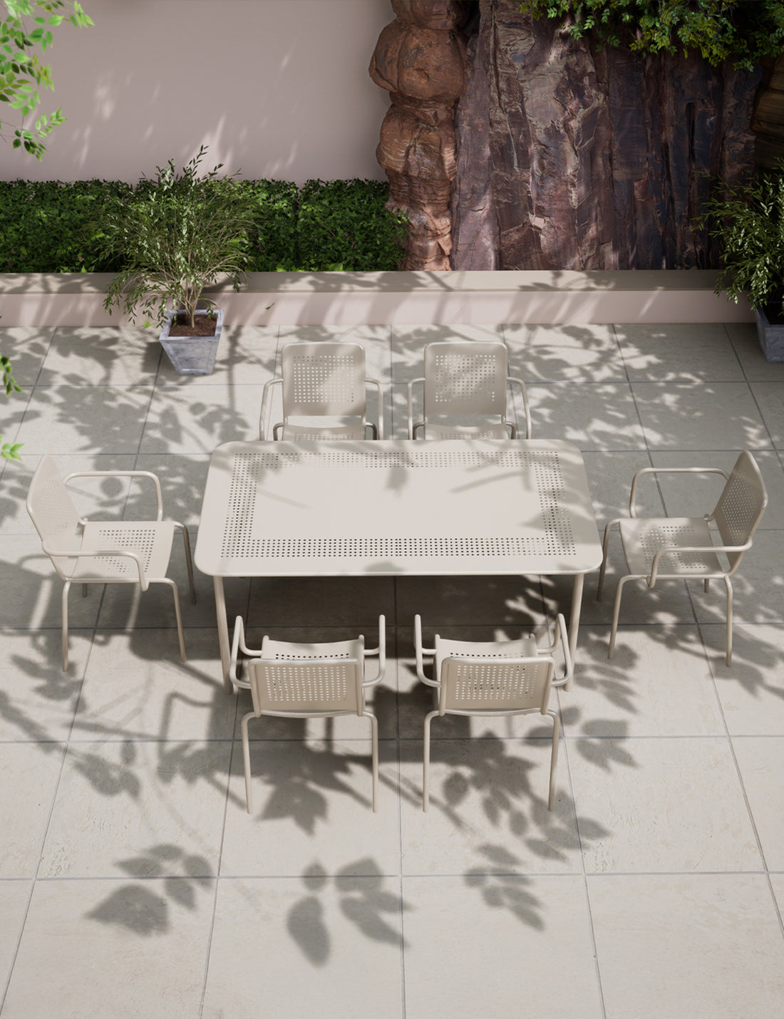 Porto 6 Seater Rectangular Dining Set in Champagne