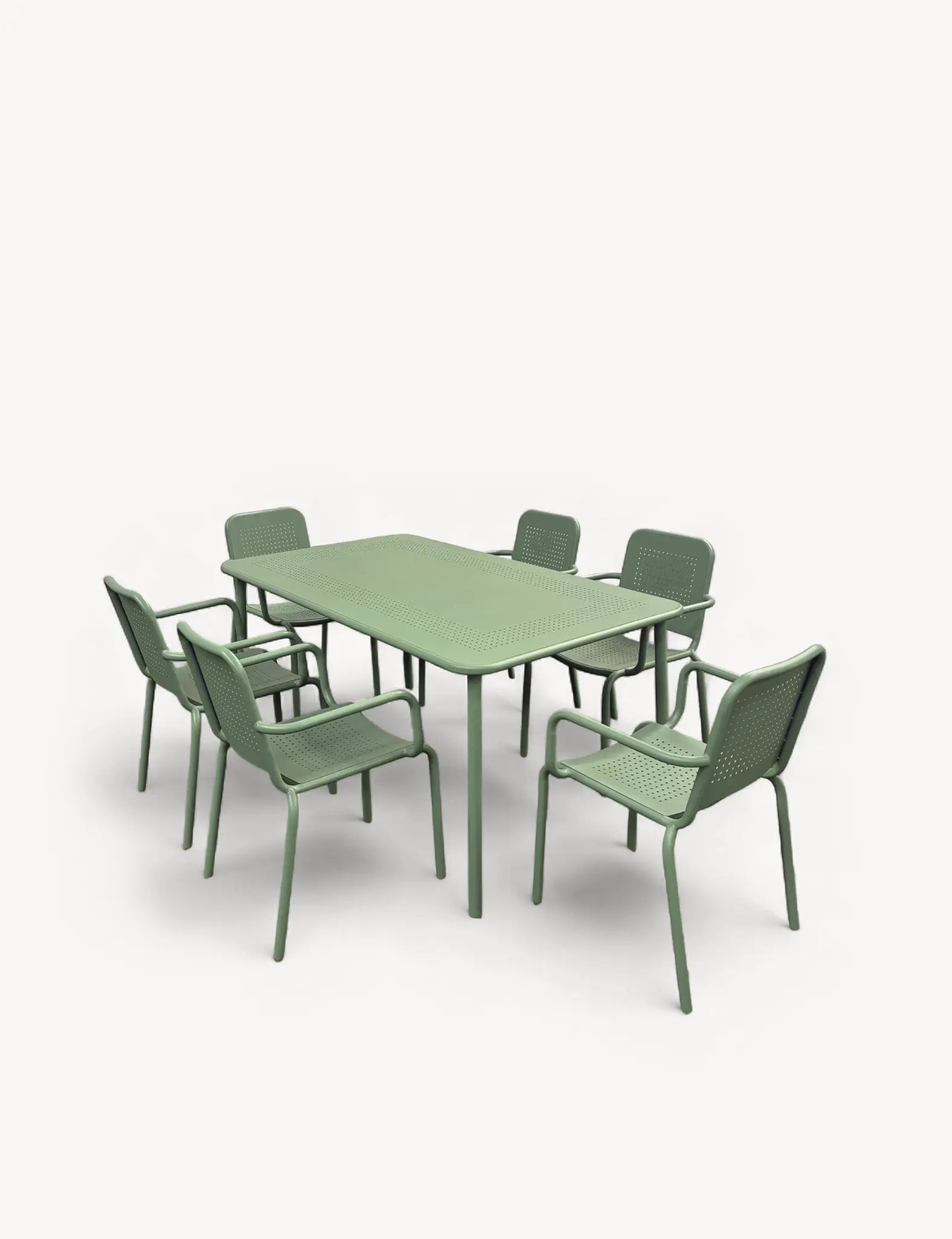 Image of Porto 6 Seater Rectangular Dining Set in Olive