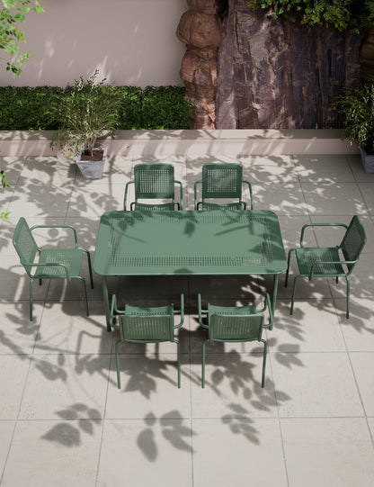Porto 6 Seater Rectangular Dining Set in Olive
