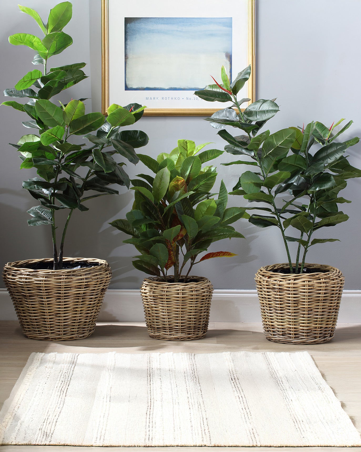 Set of 3 Lined Plant Baskets