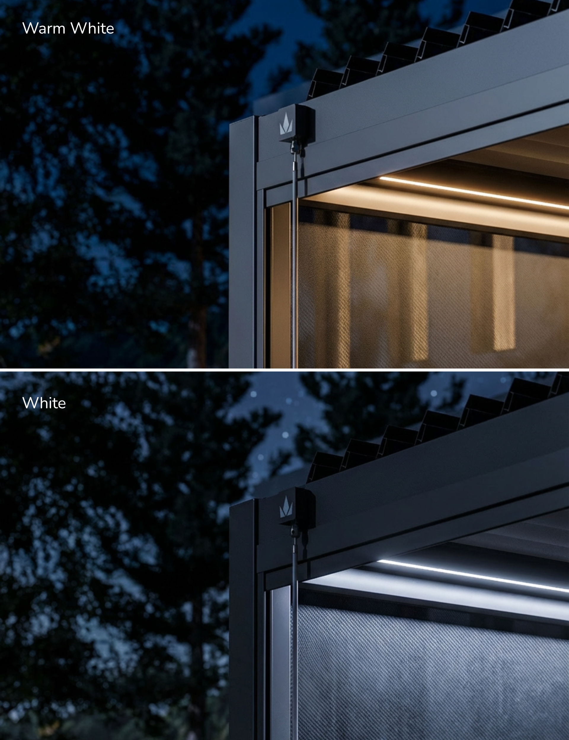 Image of Pure 4x3m Pergola with Manual Louvered Roof and solar powered lighting
