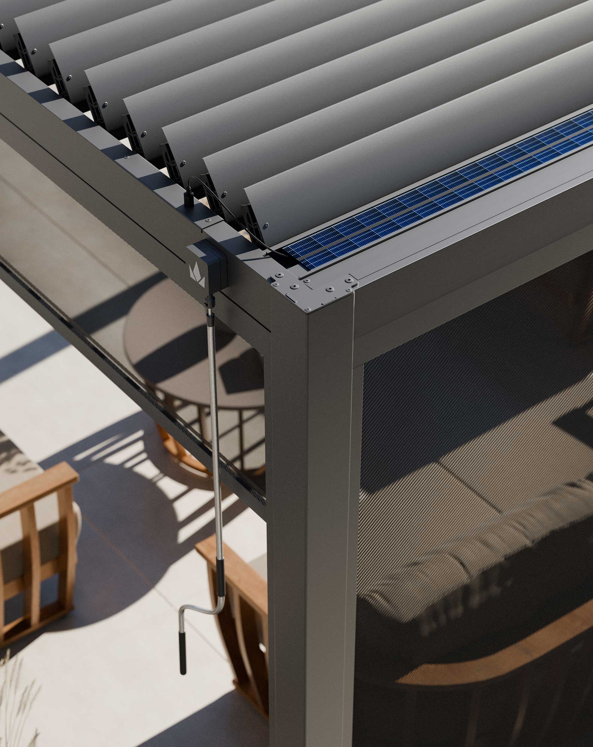 Image of Luxe 3x3m Pergola with Solar Lighting System and Voice Control