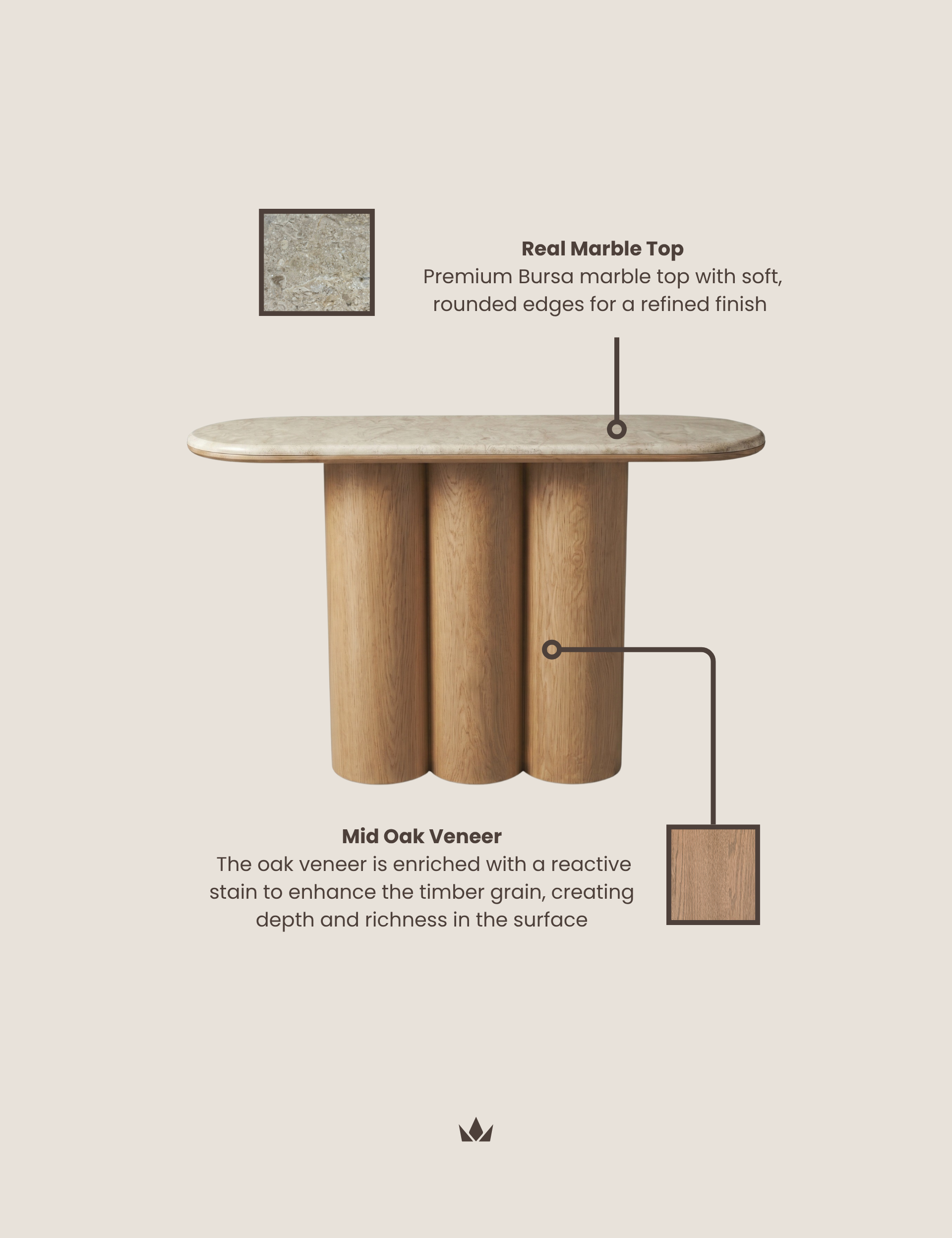 Image of RIVA Mid Oak Console Table