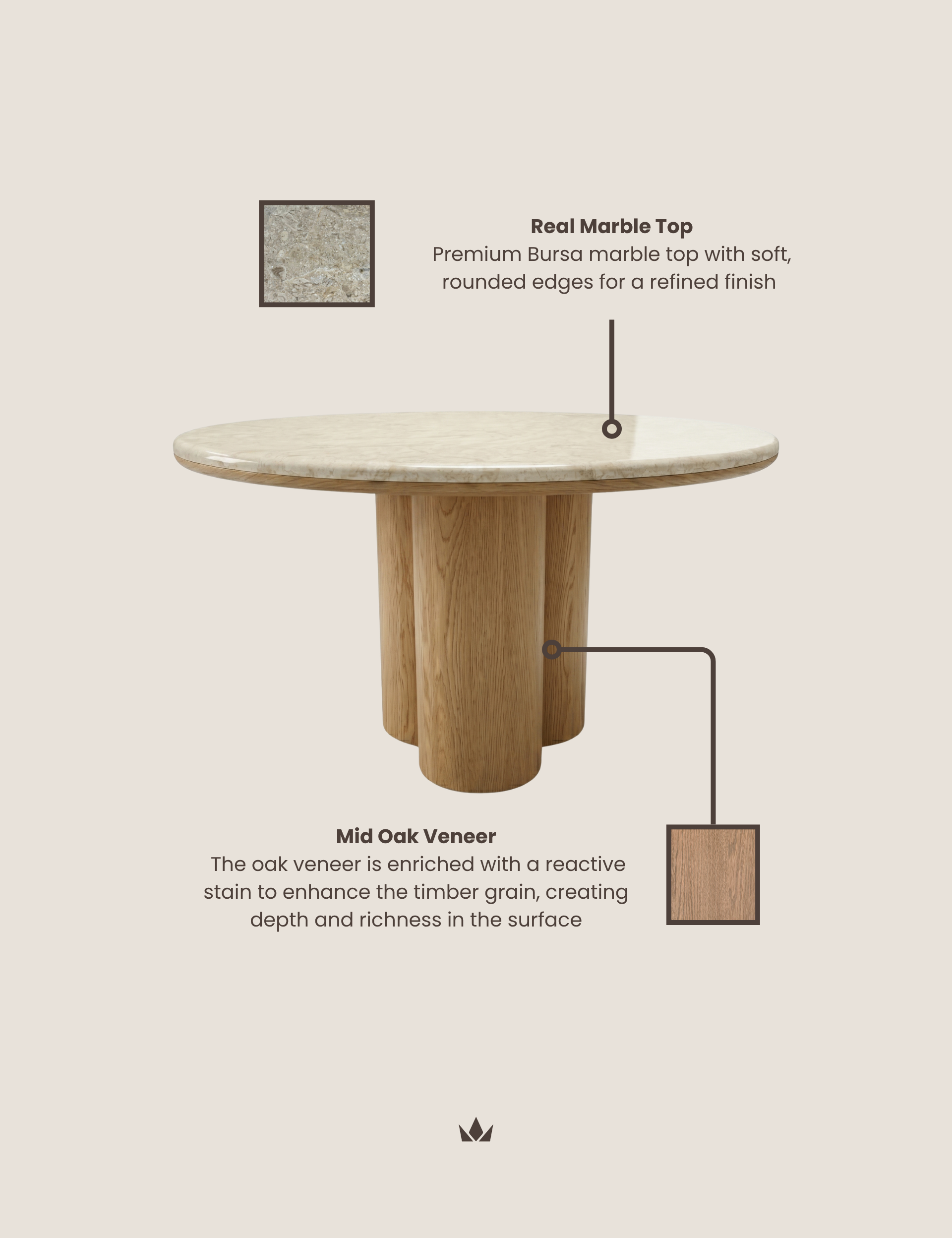 Image of RIVA 4 Seater Mid Oak Dining Table