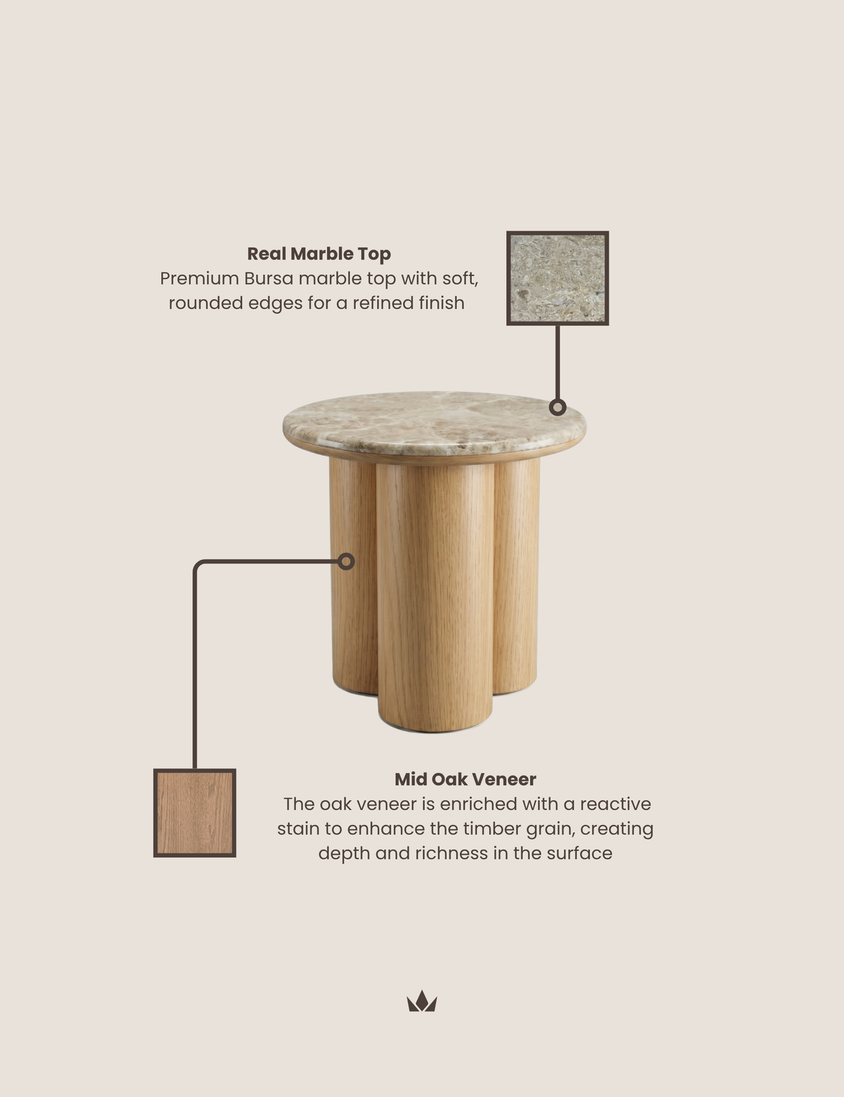 RIVA Mid Oak Side Table