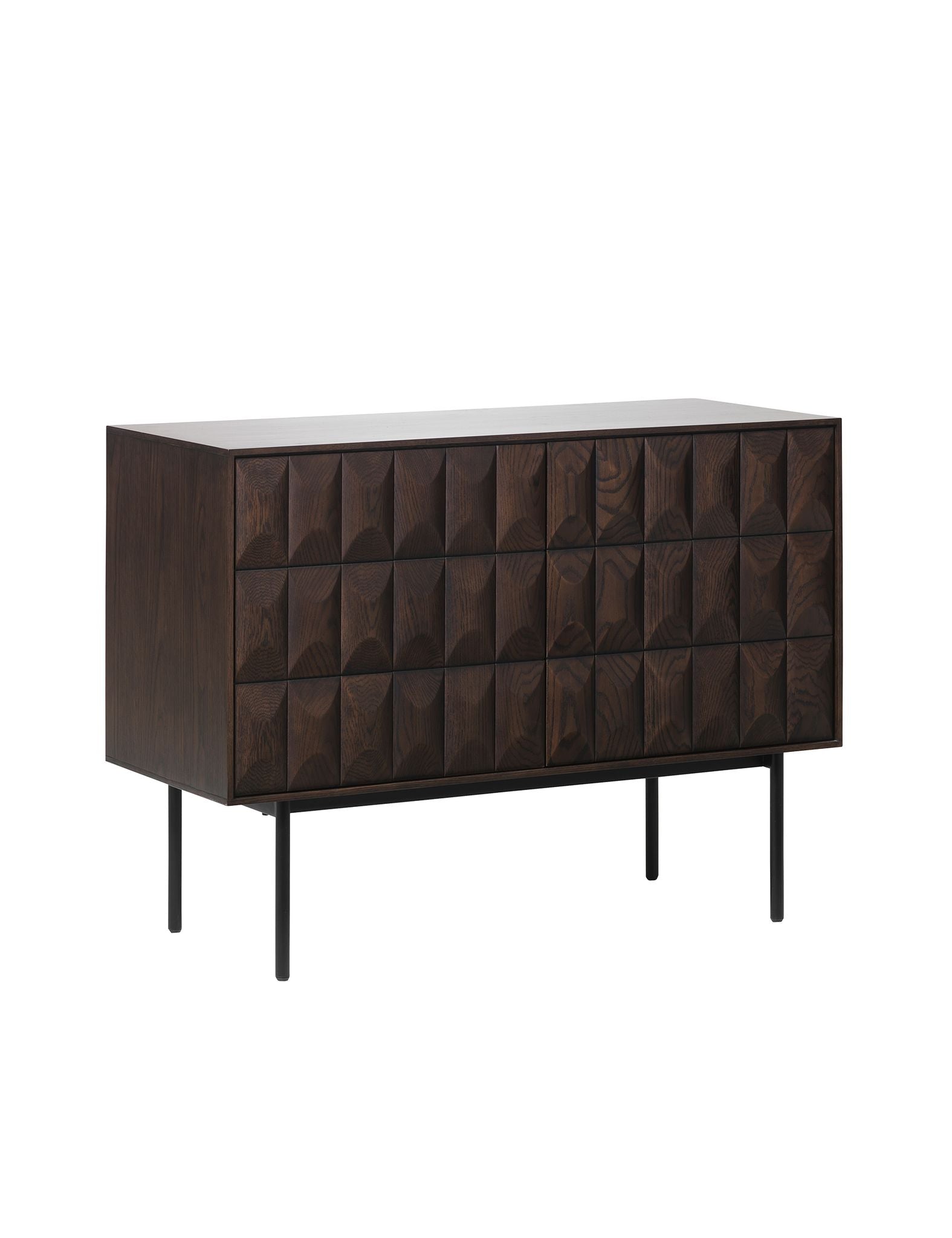 Image of ROKA Dark Wood Geometric 2-Door Sideboard