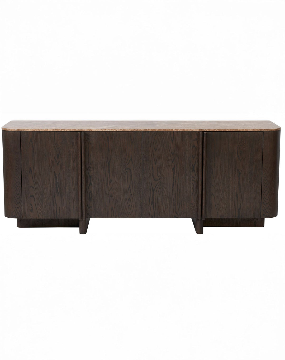 RIVA Dark Wood 4-Door Sideboard with Marble Top