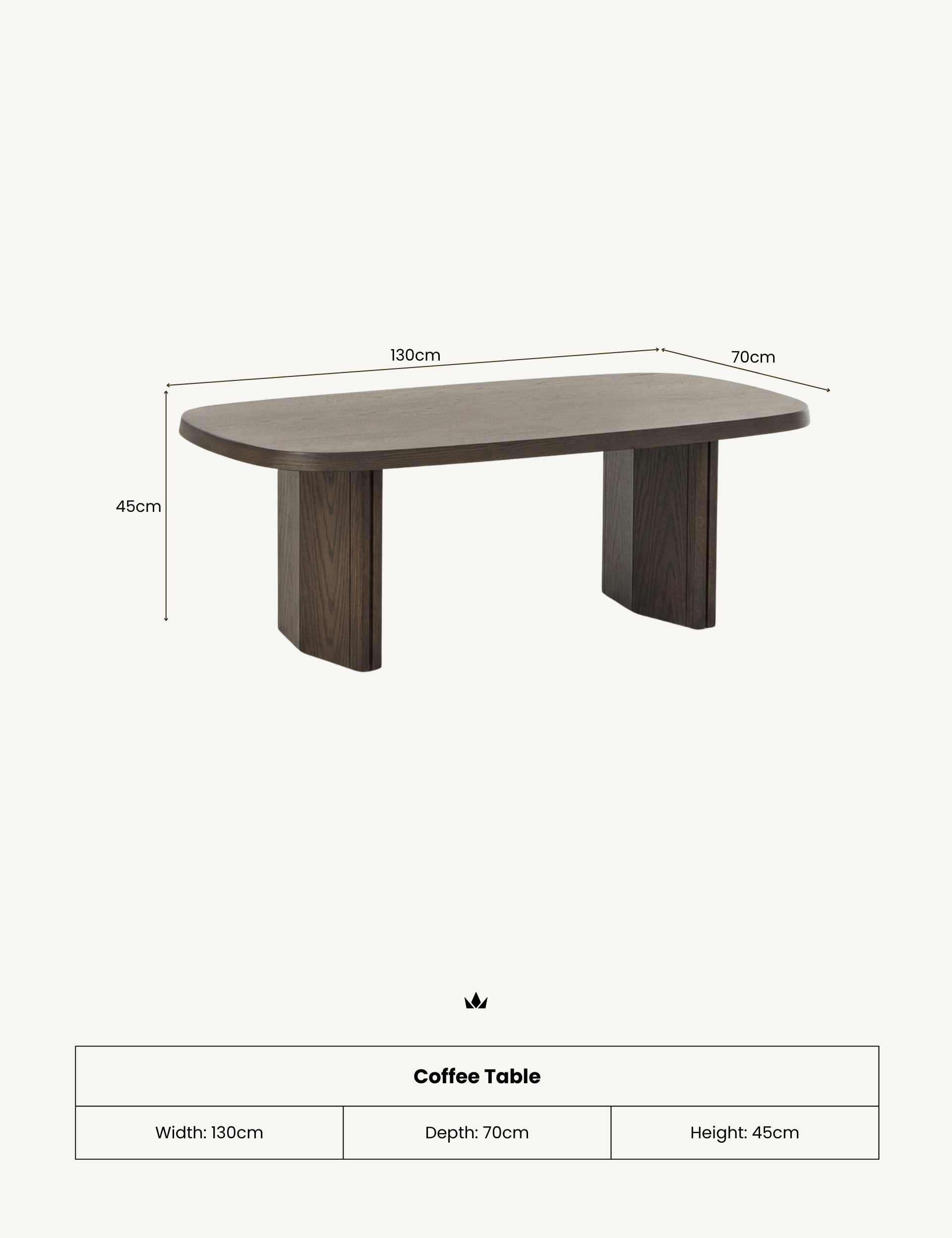 Image of ROKA Dark Wood Coffee Table