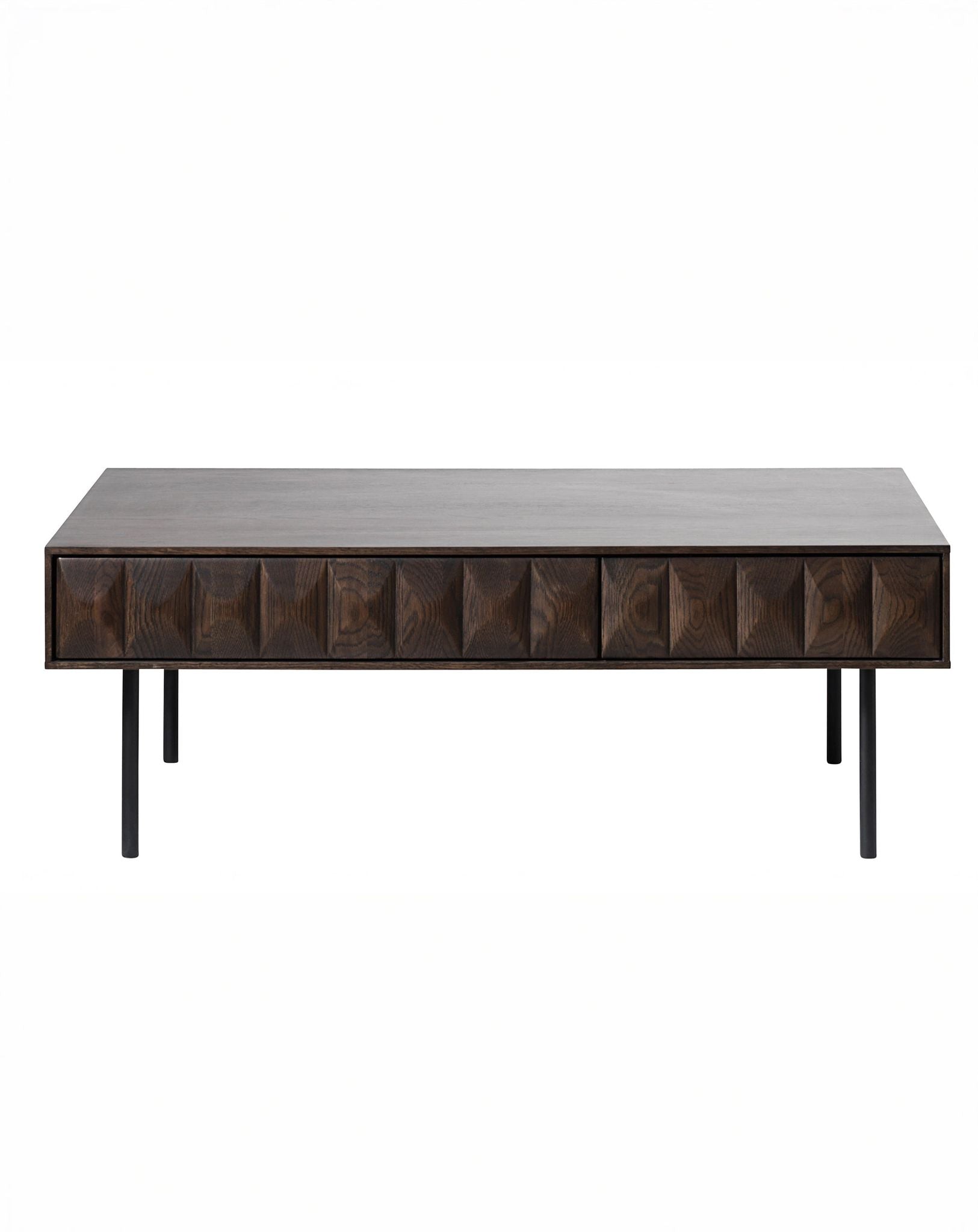 Image of ROKA Dark Wood Geometric Coffee Table