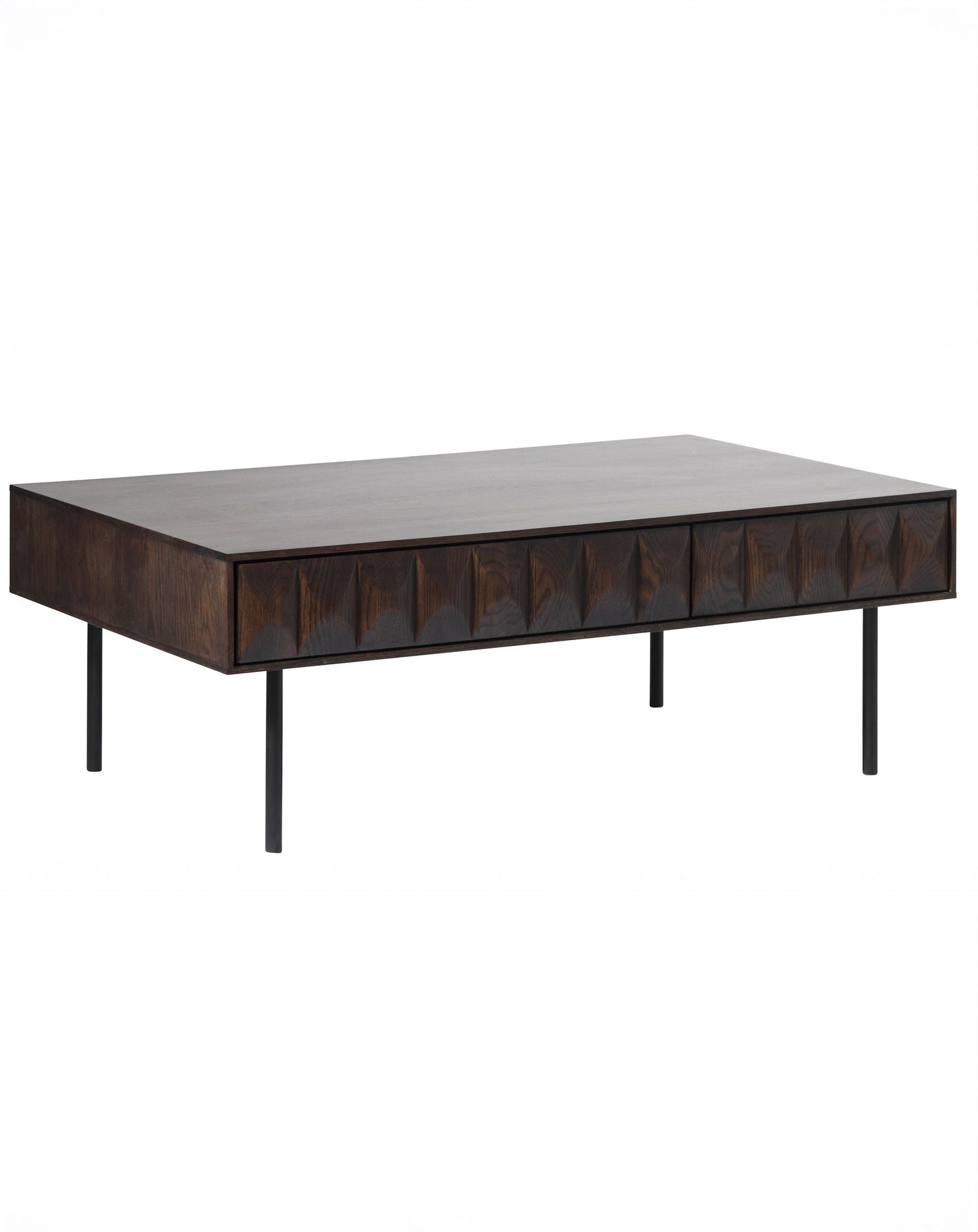 Image of ROKA Dark Wood Geometric Coffee Table