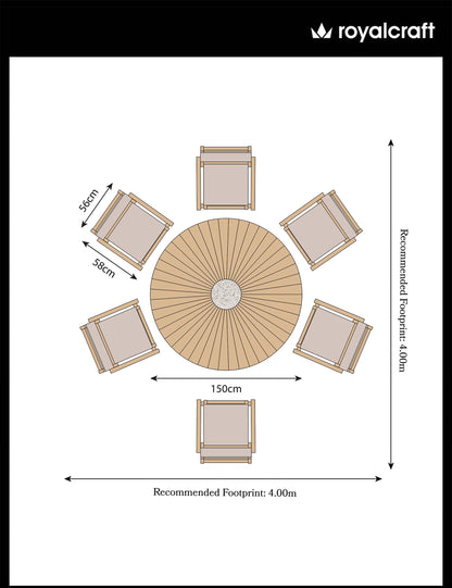 Roma 6 Seater Round Sunray with Terrazzo Insert Dining Set with Roma Rope Stacking Chairs