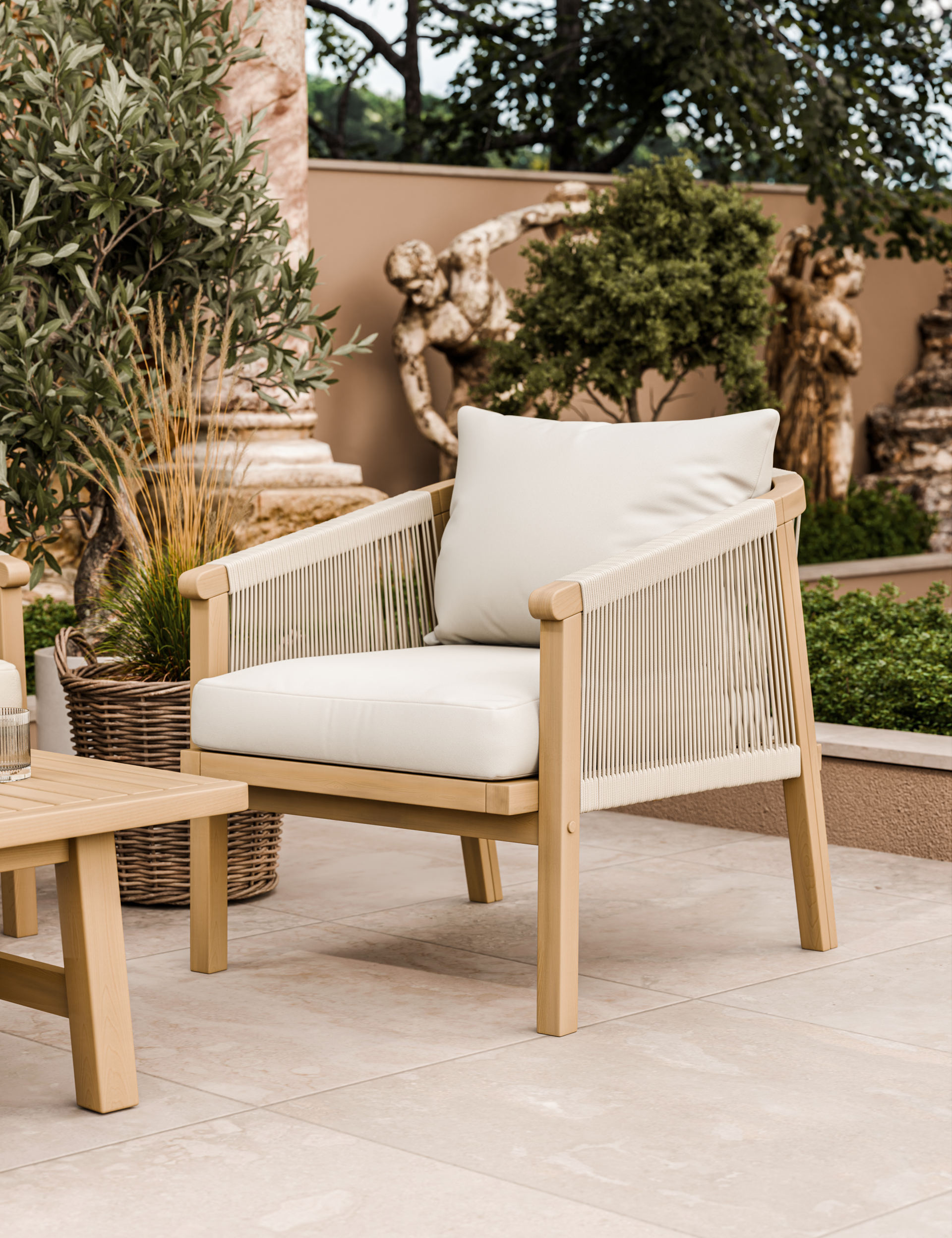 Roma 5 Seater Triple Lounge Set with Rectangular Coffee Table