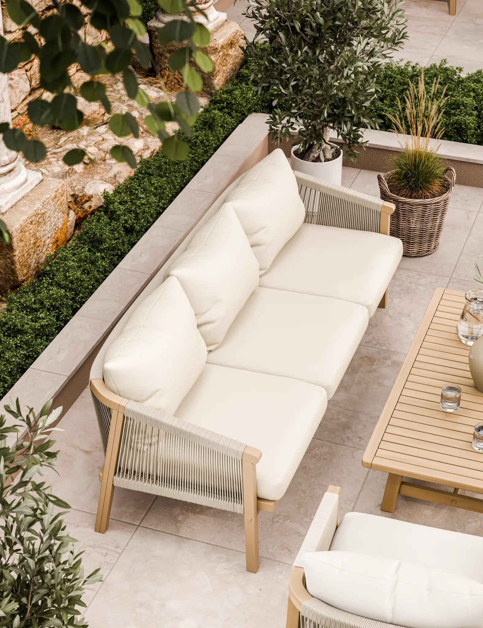 Roma 5 Seater Triple Lounge Set with Rectangular Coffee Table