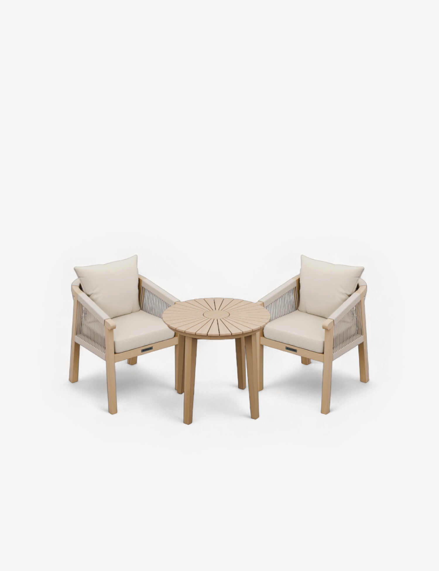 Roma 2 Seater Round Sunray Bistro Set with Roma Dining Chairs