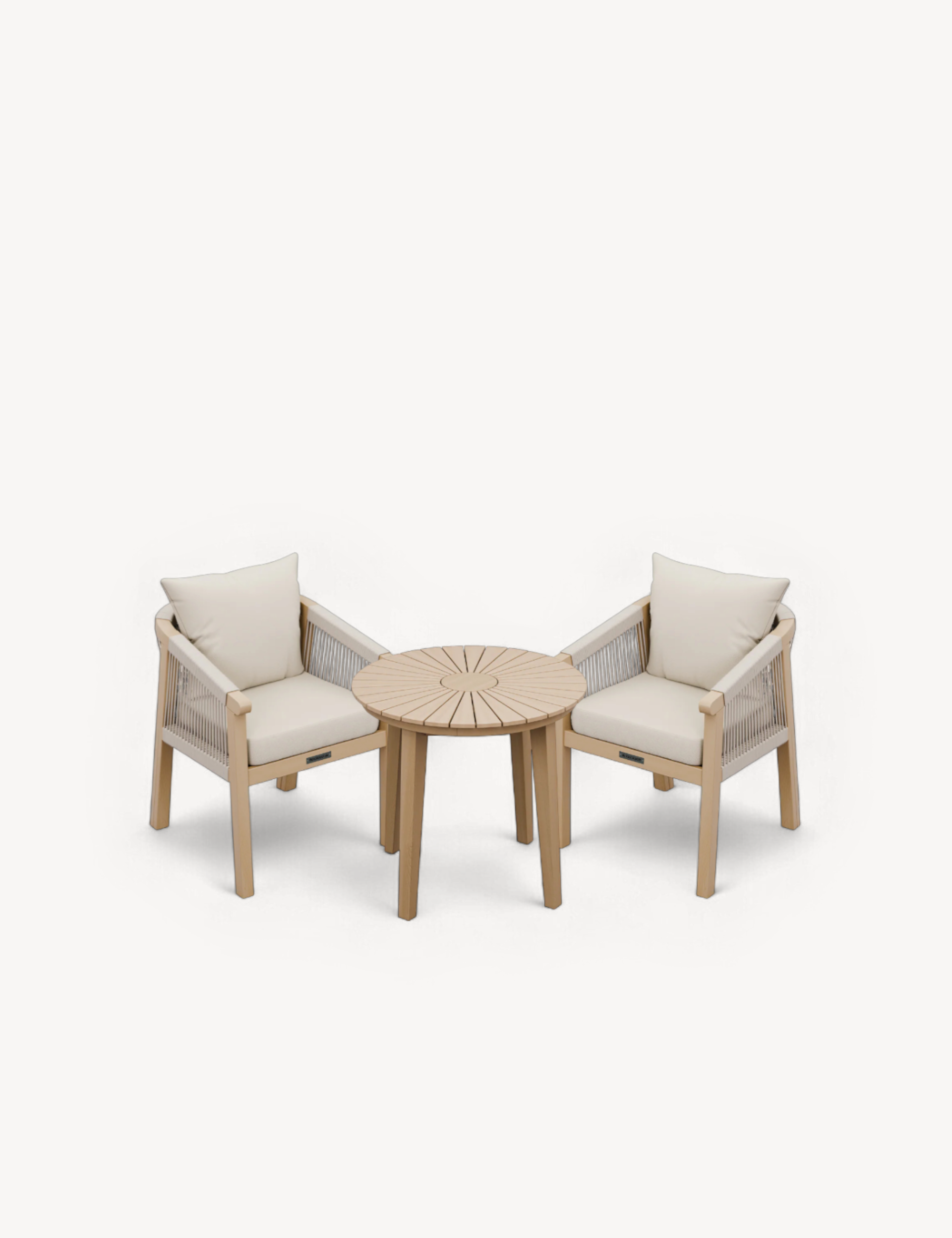Roma 2 Seater Round Sunray Bistro Set with Roma Dining Chairs