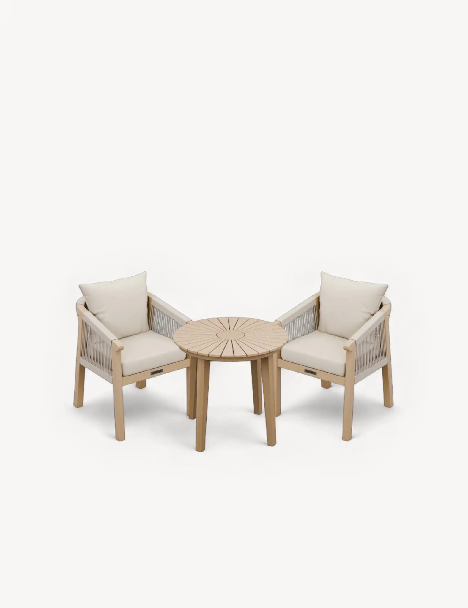 Roma 2 Seater Round Sunray Bistro Set with Roma Dining Chairs