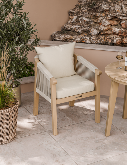 Roma 2 Seater Round Sunray Bistro Set with Roma Dining Chairs