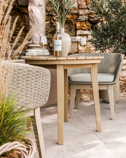 Roma 2 Seater Round Sunray Bistro Set with Eden Dawn Chair