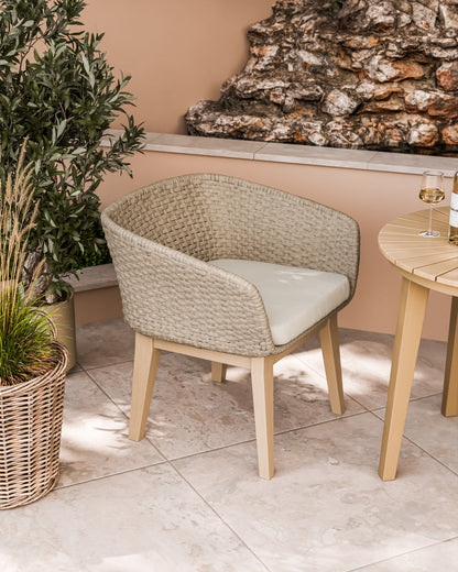 Roma 2 Seater Round Sunray Bistro Set with Eden Dawn Chair